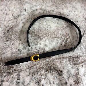 Coach Leather Belt Black/Gold